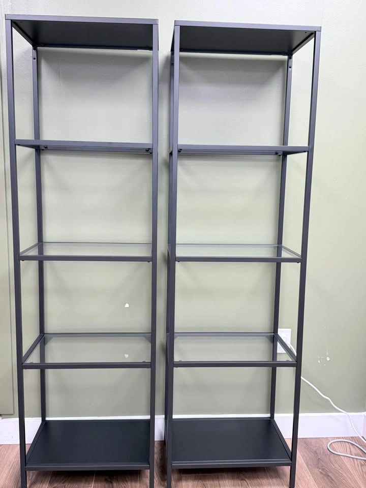 IKEA VITTSJÖ Shelving Units - Black/Glass (Great Condition) - photo 2