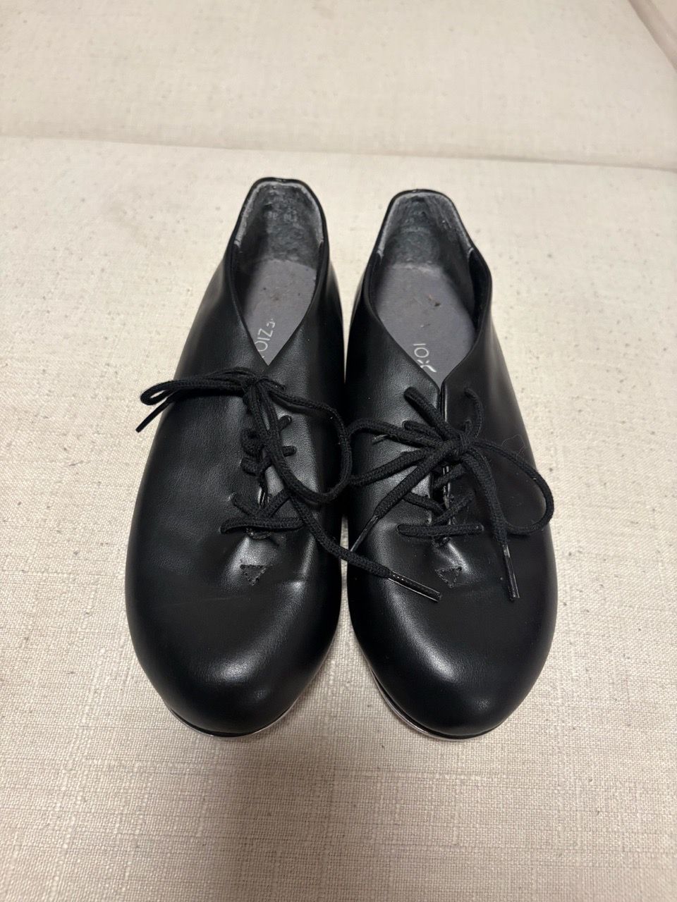 Capezio - Black Leather Lace-Up Tap Shoes