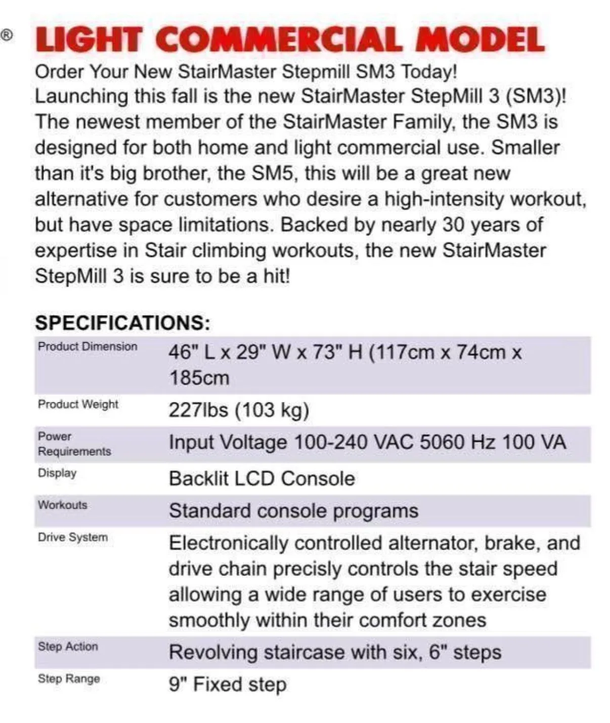 StairMaster Stepmill SM3 image indicator(3)