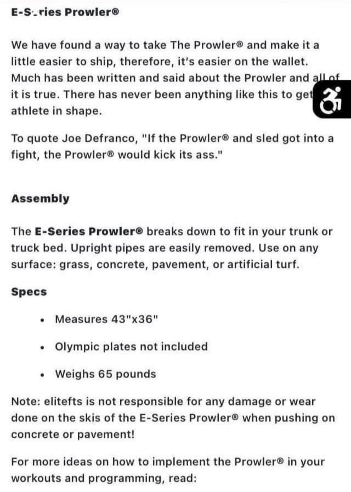 EliteFTS Prowler Gym Sled - photo 4