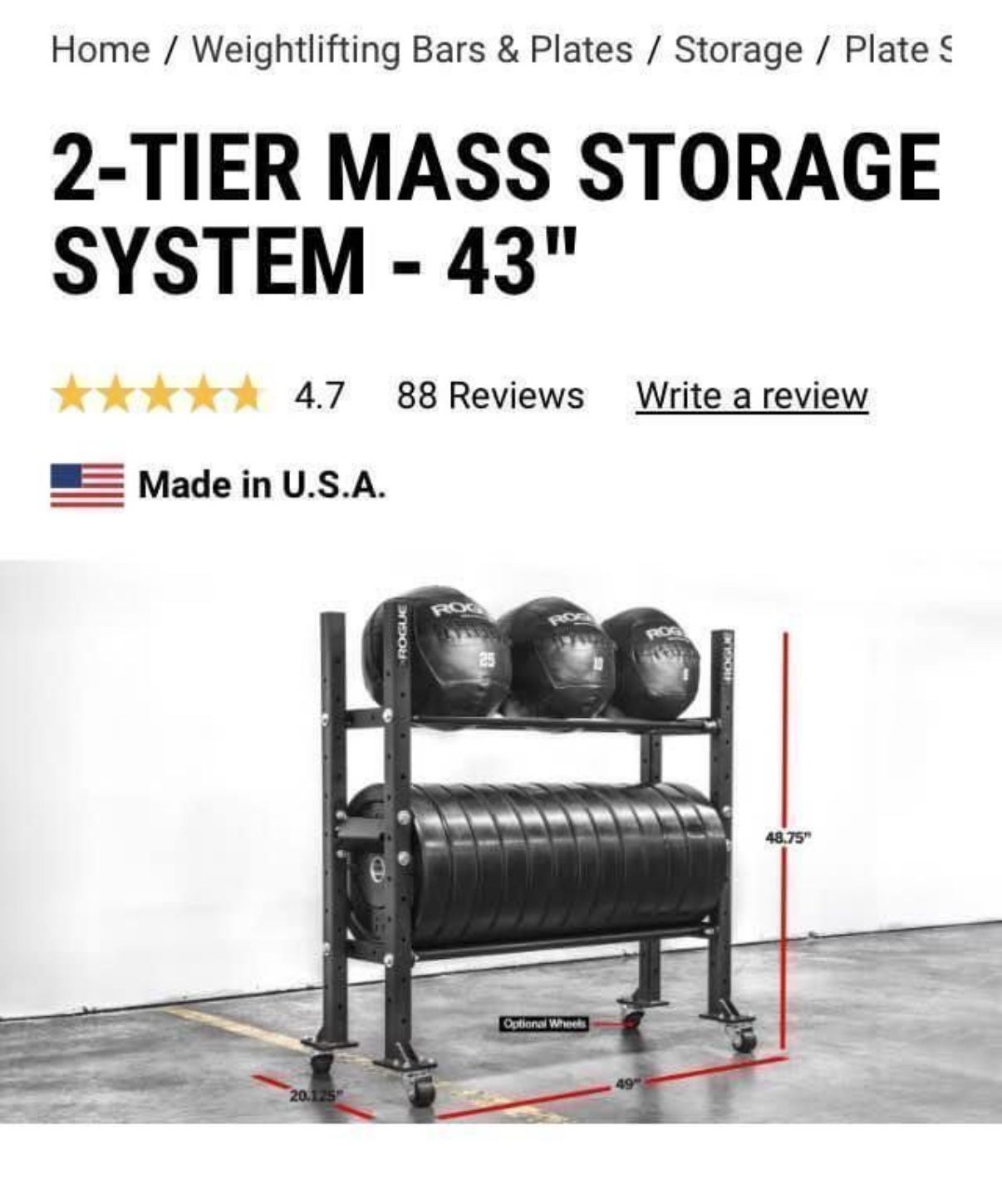 Rogue Fitness 2 Tier Mass Storage System With Extras - photo 2