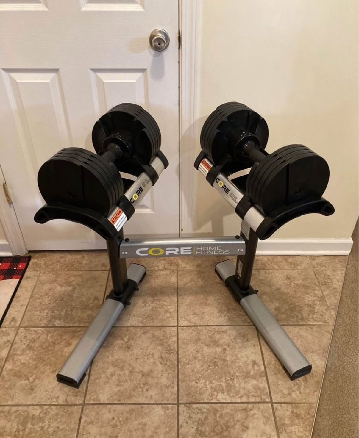 Core Fitness Adjustable Dumbbells 5-50 With Stand