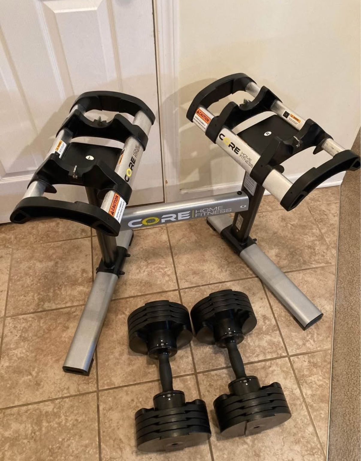 Core Fitness Adjustable Dumbbells 5-50 With Stand - photo 3