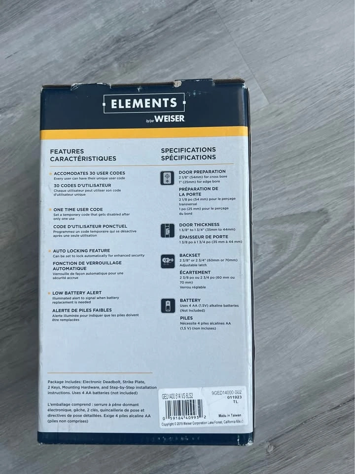 Weiser Elements Touchscreen Electronic Deadbolt - photo 2