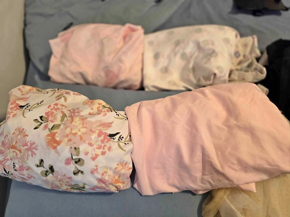 Crib sheet and burp cloths