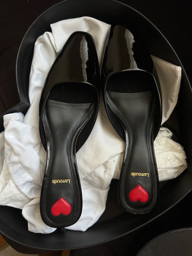 Larroude Women's Shoes Size 9, Black Mule, Handmade in Brazil