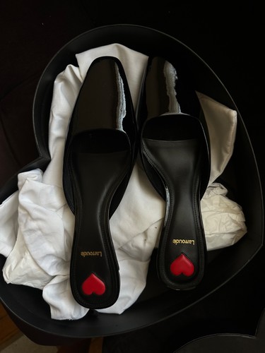 Larroude Women's Shoes Size 9, Black Mule, Handmade in Brazil - photo 4