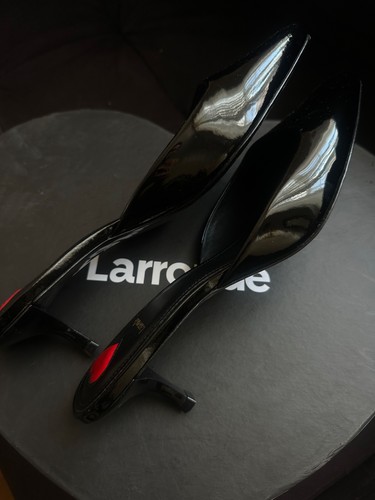 Larroude Women's Shoes Size 9, Black Mule, Handmade in Brazil - photo 5