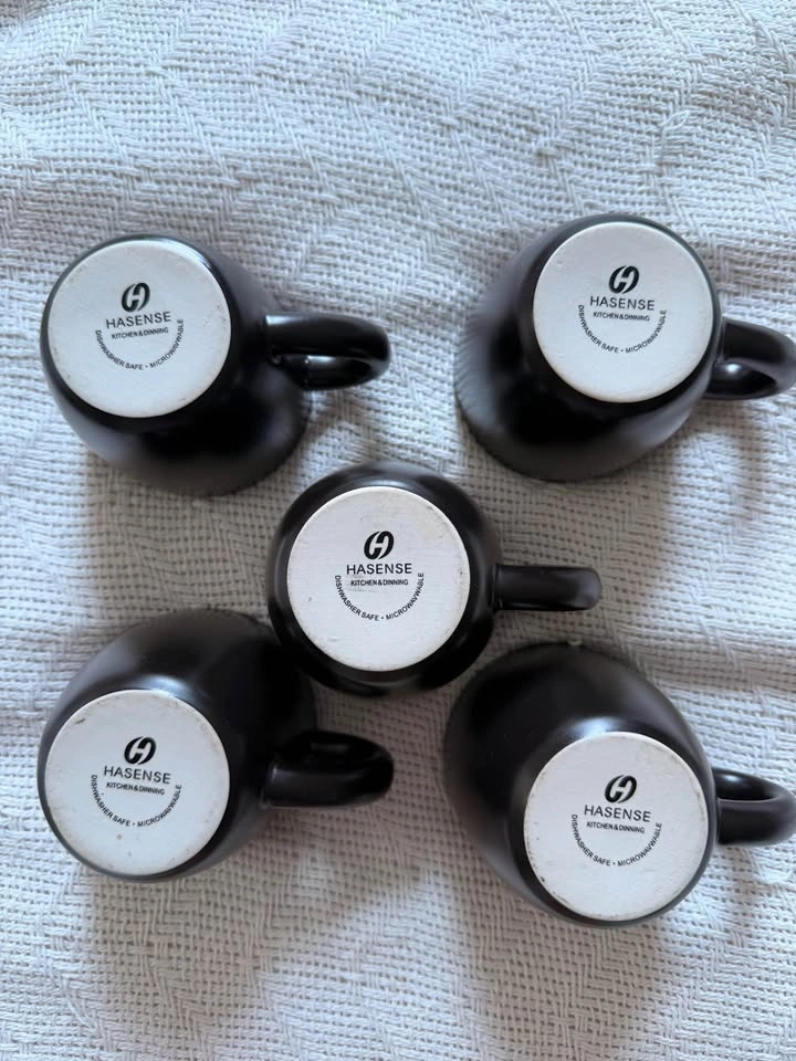 5-Piece Black 7 oz. Ceramic Cup Set - photo 2