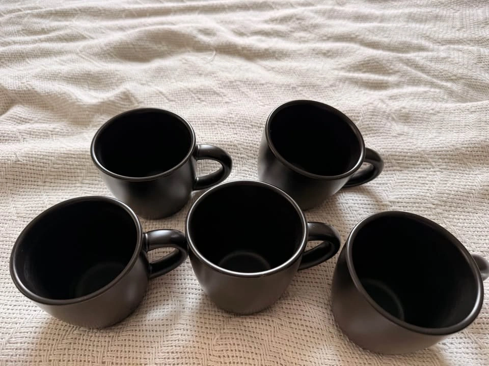 5-Piece Black 7 oz. Ceramic Cup Set - photo 3