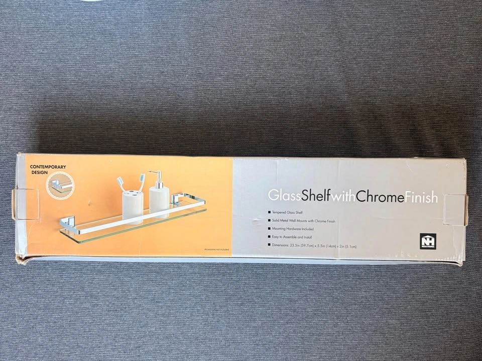 Glass Shelf with Chrome Finish - photo 2