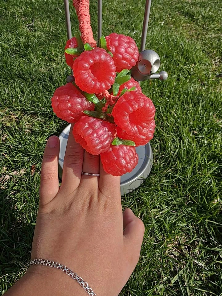 Raspberry soap on a rope