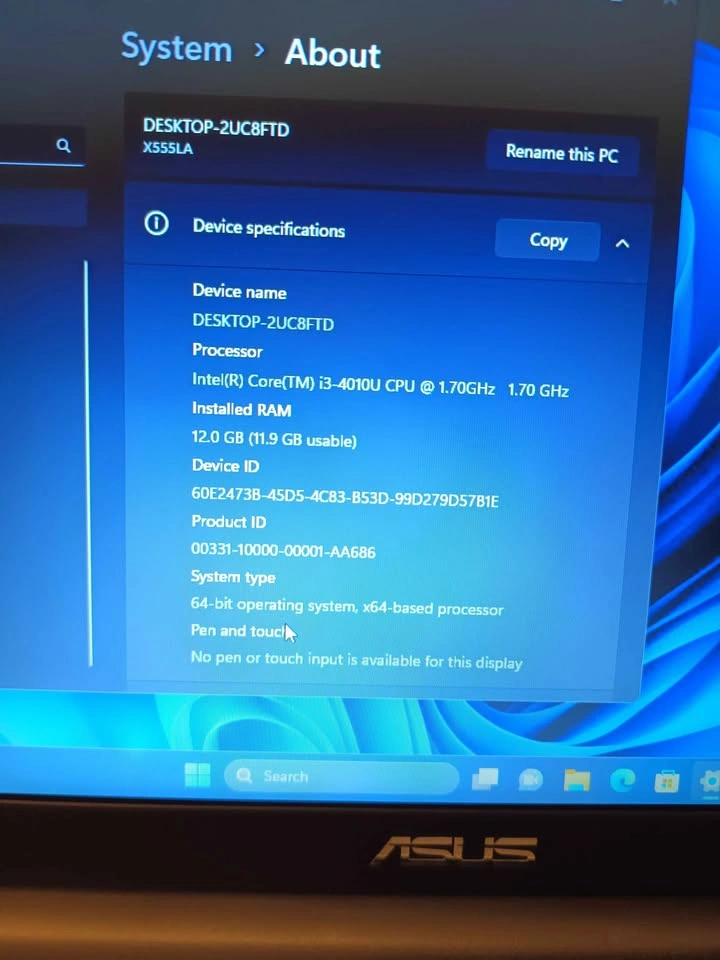 Asus X555LA i3-4010U 12GB RAM 1TB HDD Windows 11 Pro - photo 2