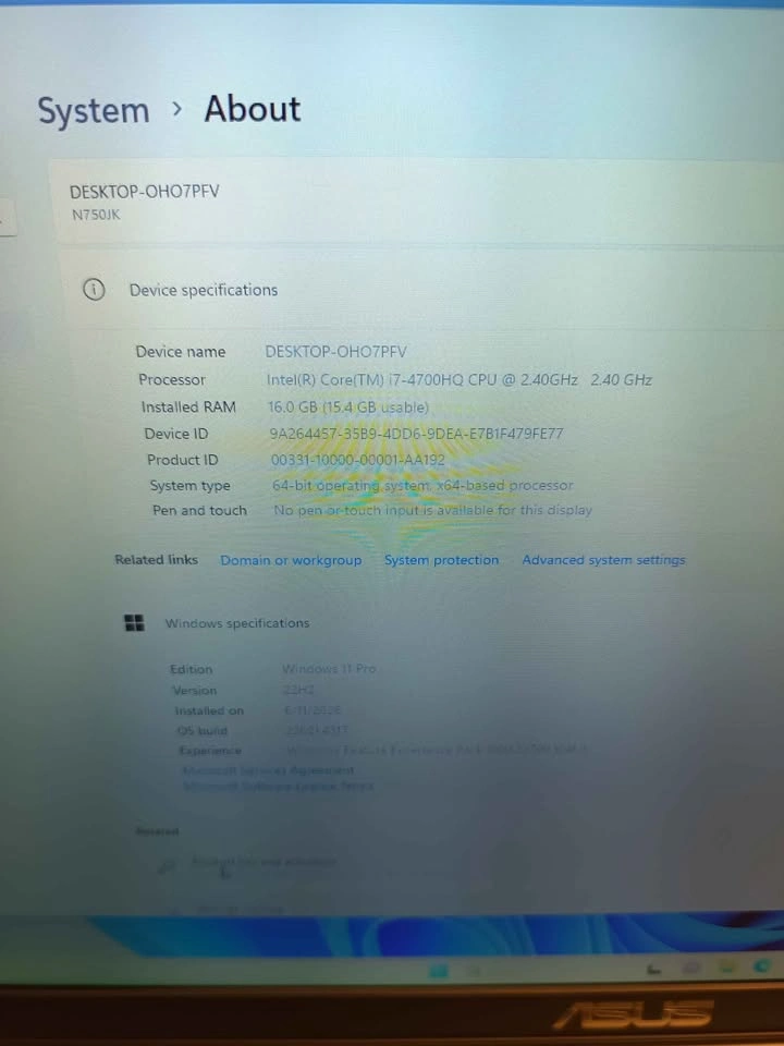 Asus N750JK 17" Laptop i7-4700HQ 16GB RAM 1TB HDD 256GB SSD - photo 4