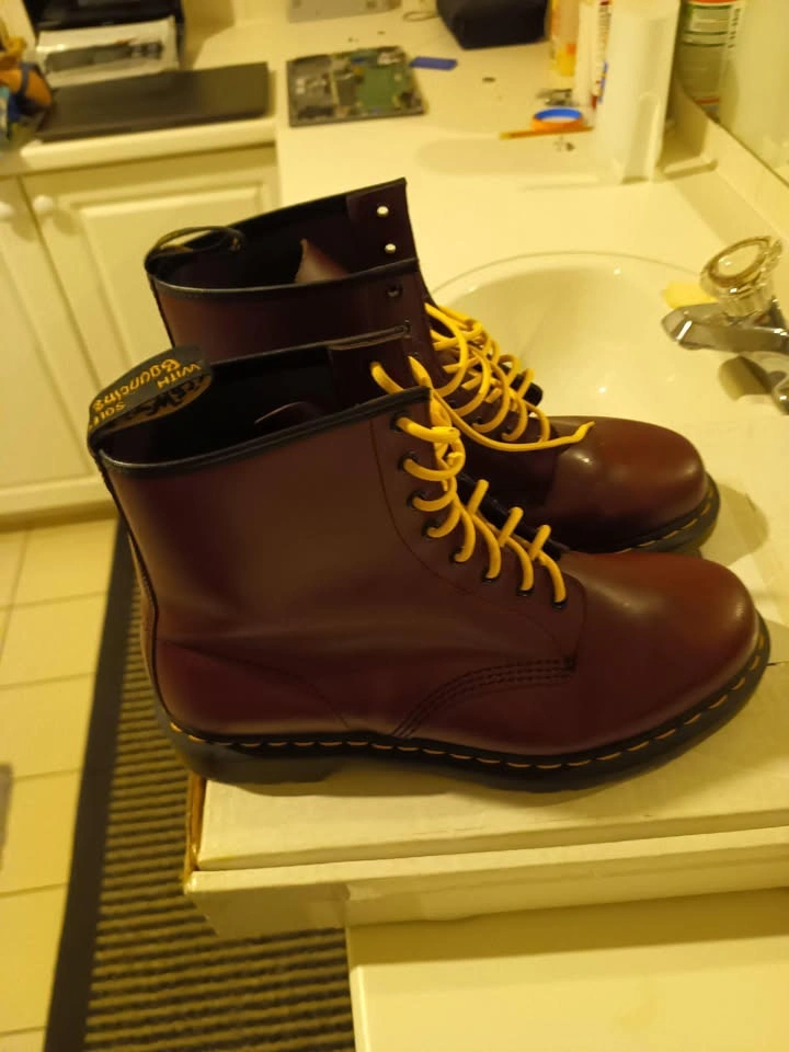 Dr. Martens 1460 Cherry Red Smooth Leather Boots US Men's 12 - photo 2