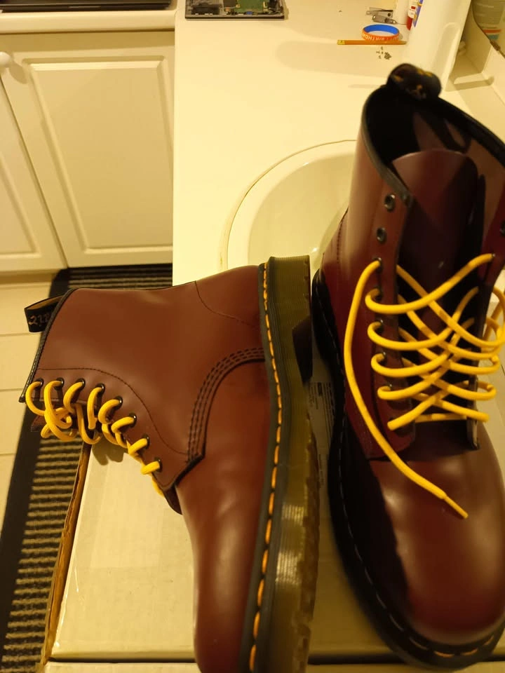 Dr. Martens 1460 Cherry Red Smooth Leather Boots US Men's 12 - photo 4