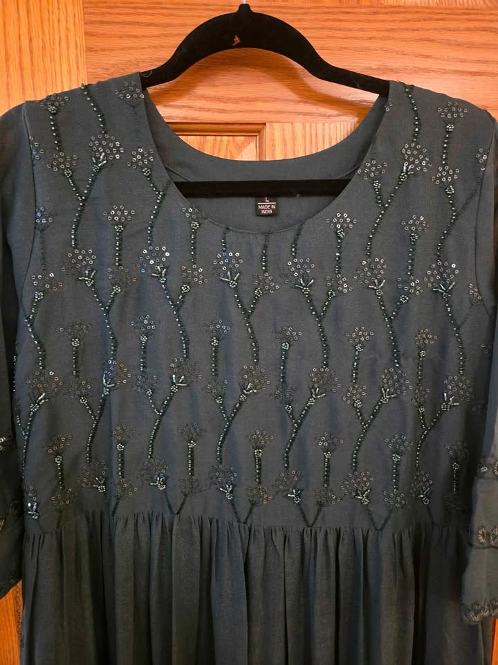 Dark green Anarkali Kurti - photo 2
