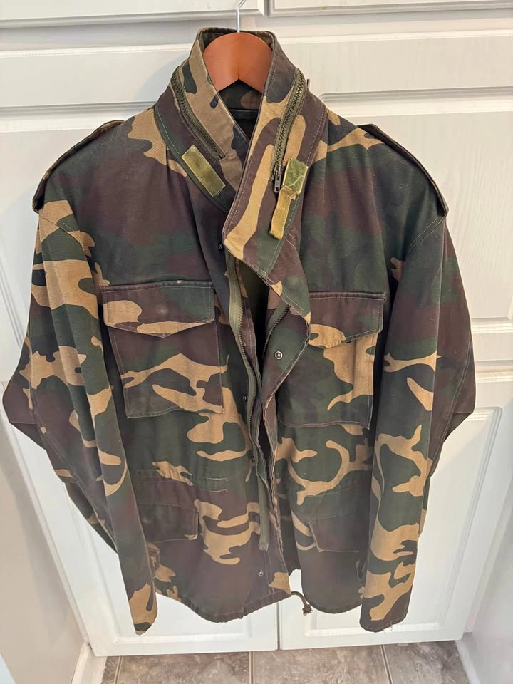 Camo Military Jacket Size XL Clean