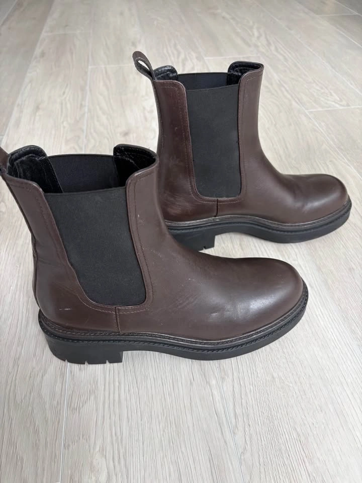 Massimo Dutti Leather Chelsea Boots – Brown – EU 39 (US 8) - photo 3