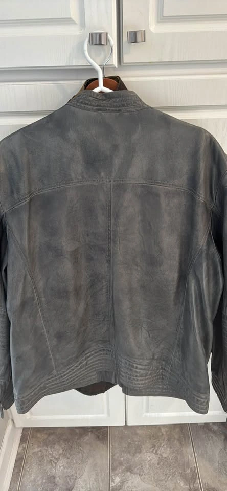 Blink Leather Jacket Size 2XL Gray New Condition - photo 2