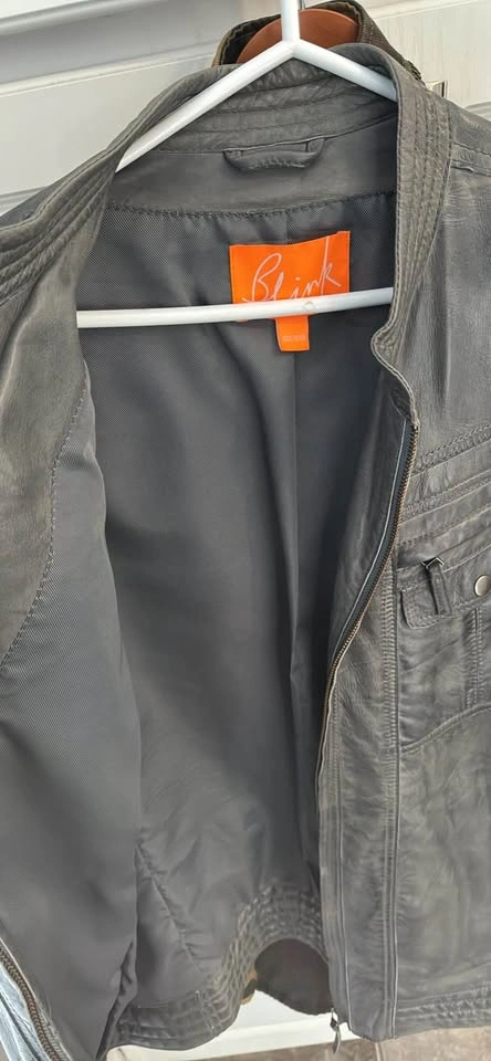 Blink Leather Jacket Size 2XL Gray New Condition - photo 3