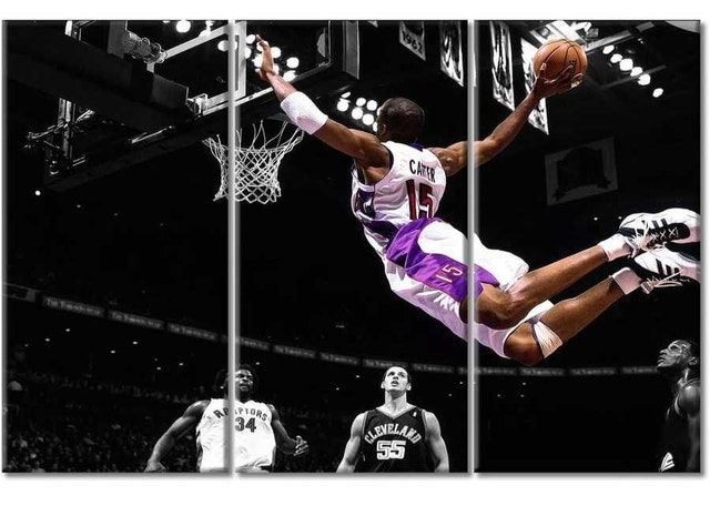 Vince Carter Raptors 3-Panel Canvas Print
