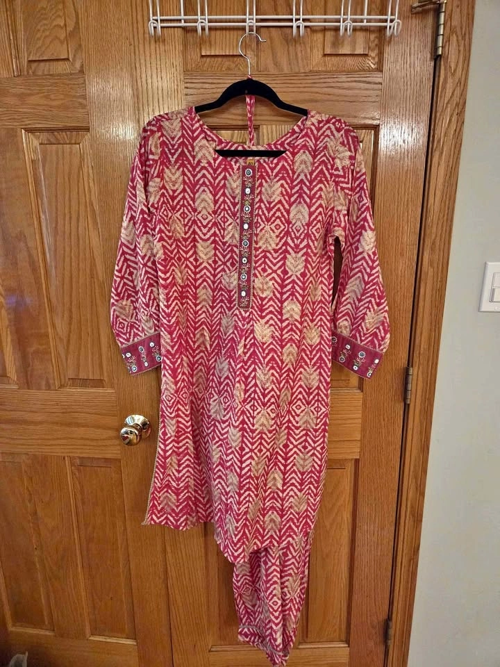 Pink Patterned Salwar Kameez Women's