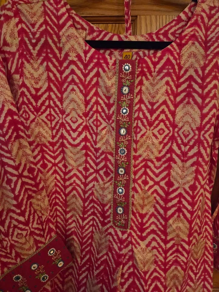 Pink Patterned Salwar Kameez Women's - photo 2