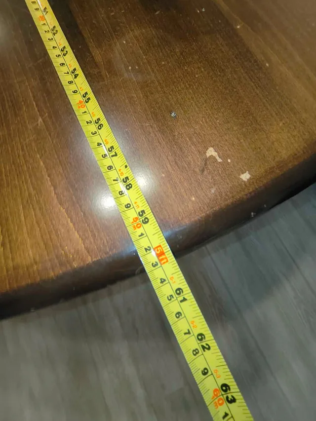 Round Walnut Table with solid cast iron base image indicator(4)