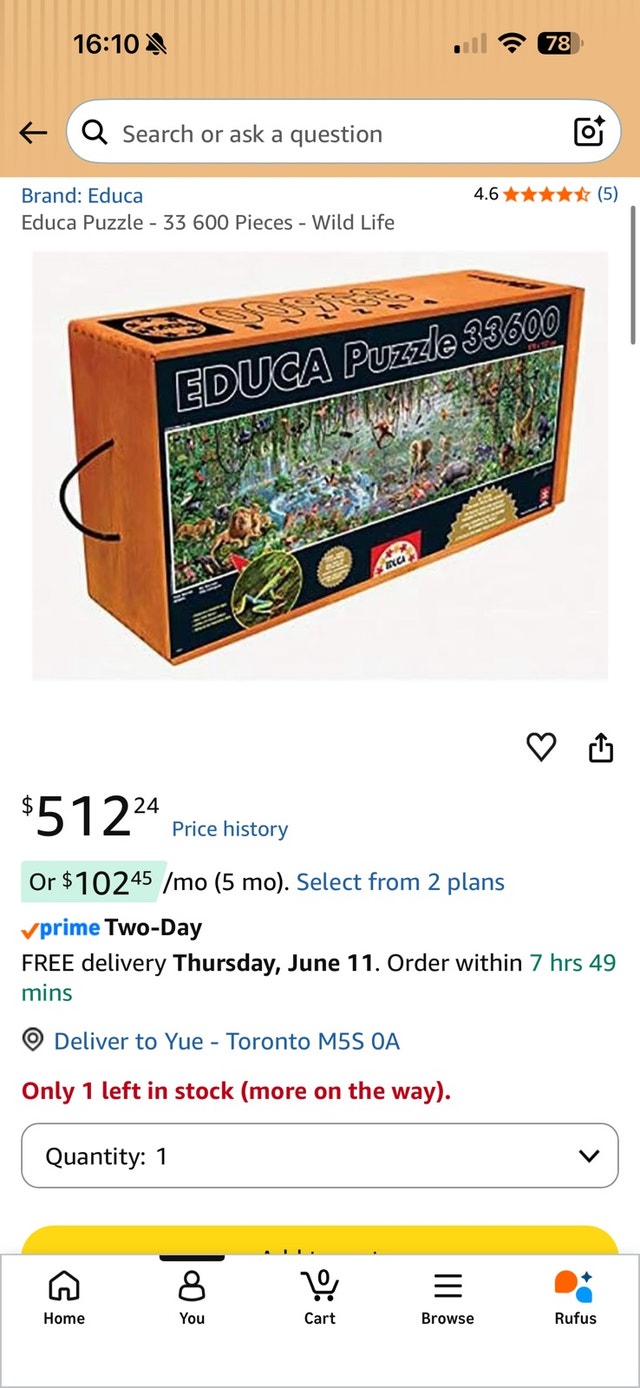 Educa 33600 piece jigsaw puzzle - WILDLIFE
