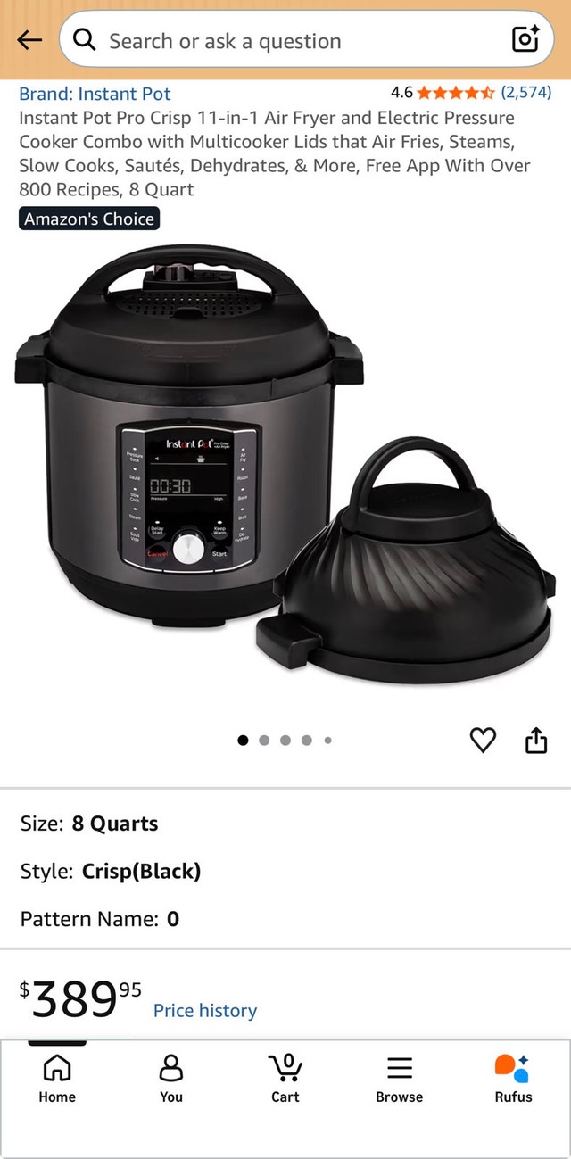 Like New InstaPot Pro Crisp + Air Fryer in original retail box - photo 3