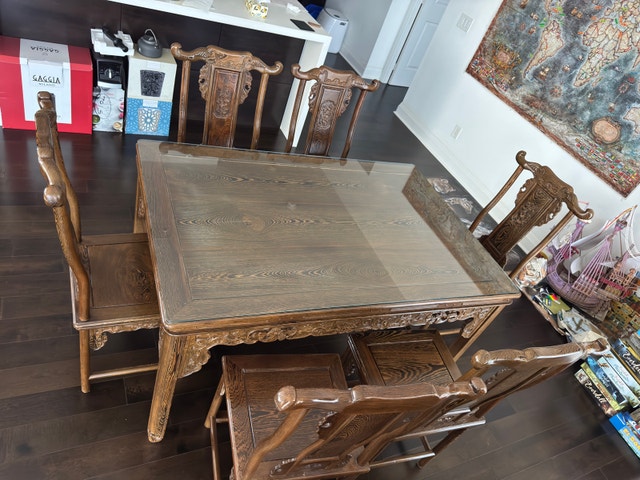 Wenge solid wood dining set