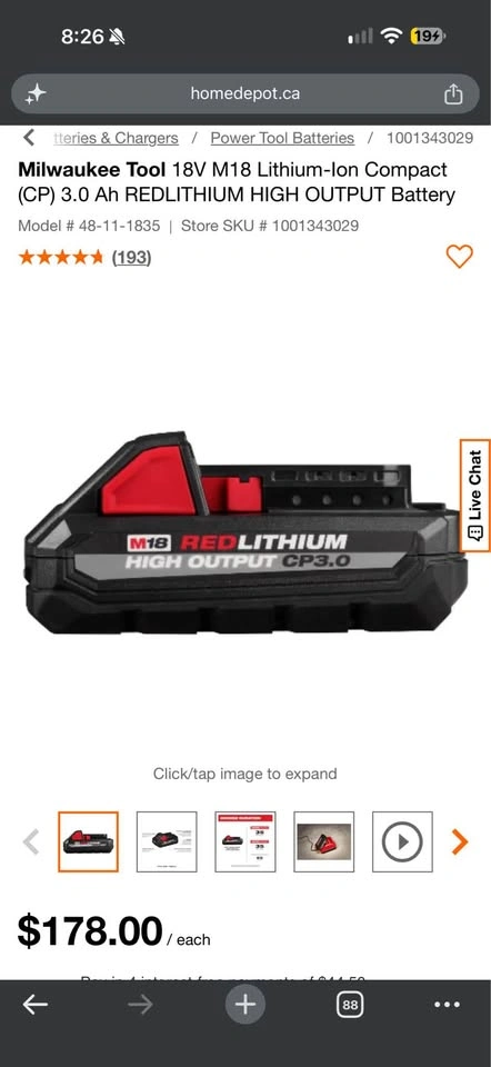 Milwaukee M18 REDLITHIUM HIGH OUTPUT CP3.0 Battery - photo 3