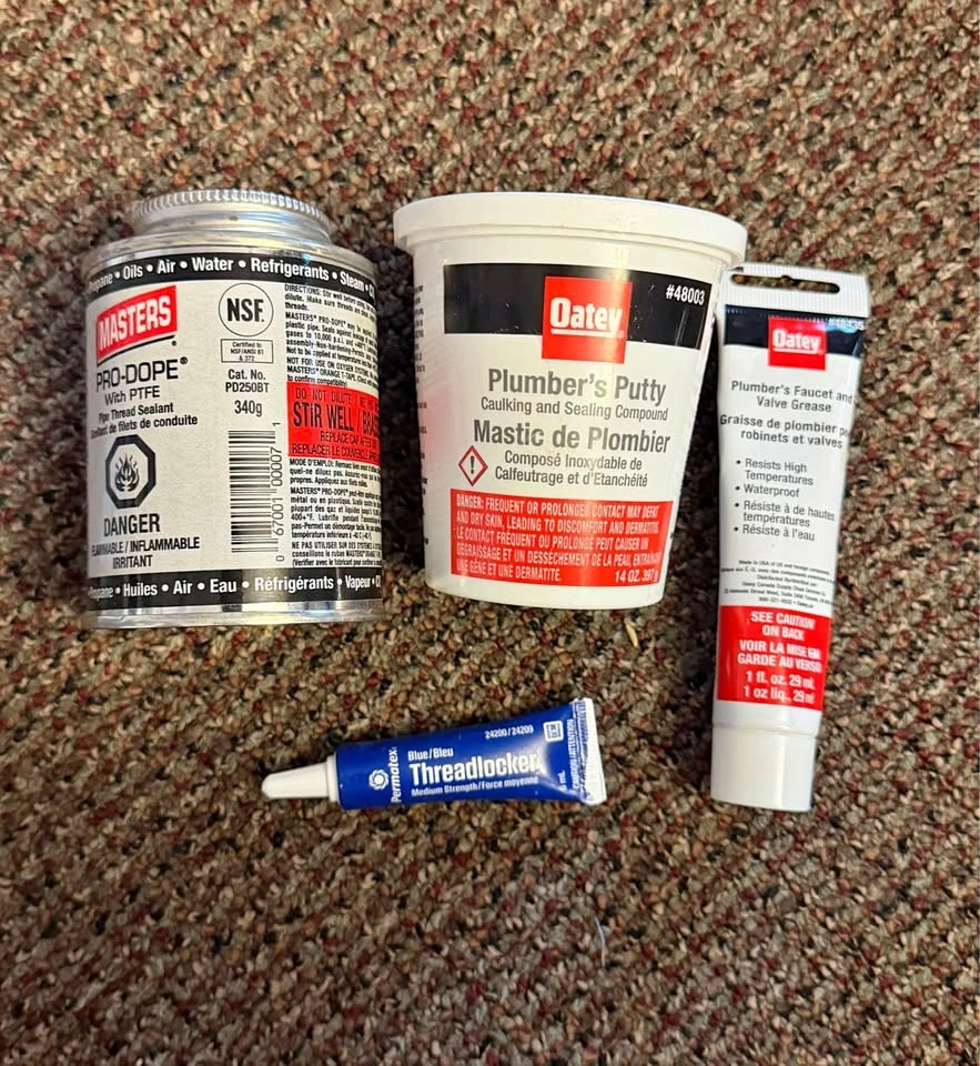 New Plumbing Sealant Bundle – Oatey, Masters Pro-Dope, Threadloc
