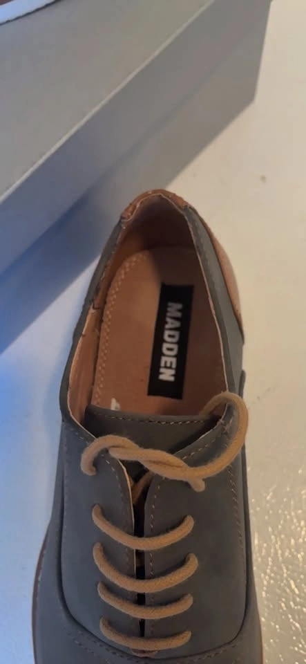 Mens Gray Brown Oxford Shoes - photo 3
