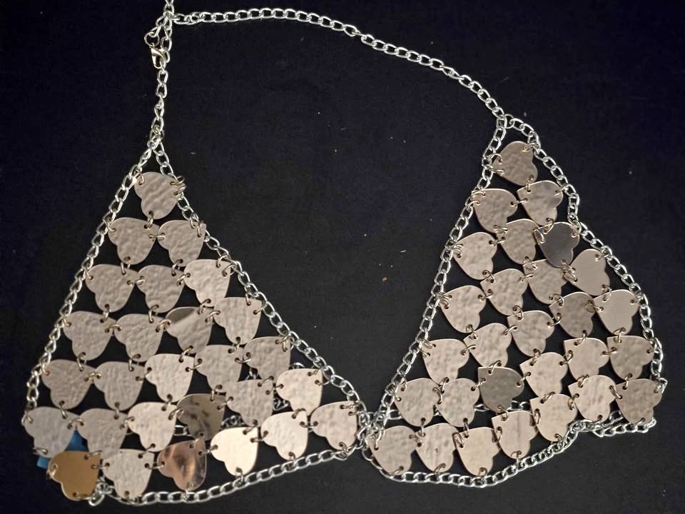 Rose Gold Heart Chainmail Bikini Top