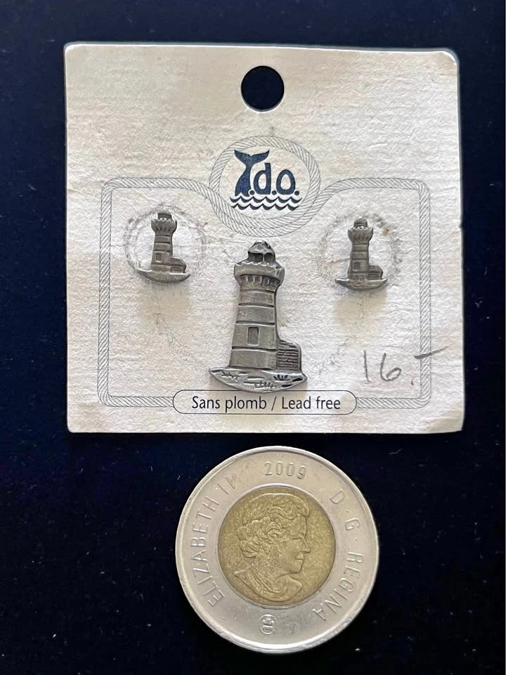 Lighthouse Post Earrings & Pin-Pewter