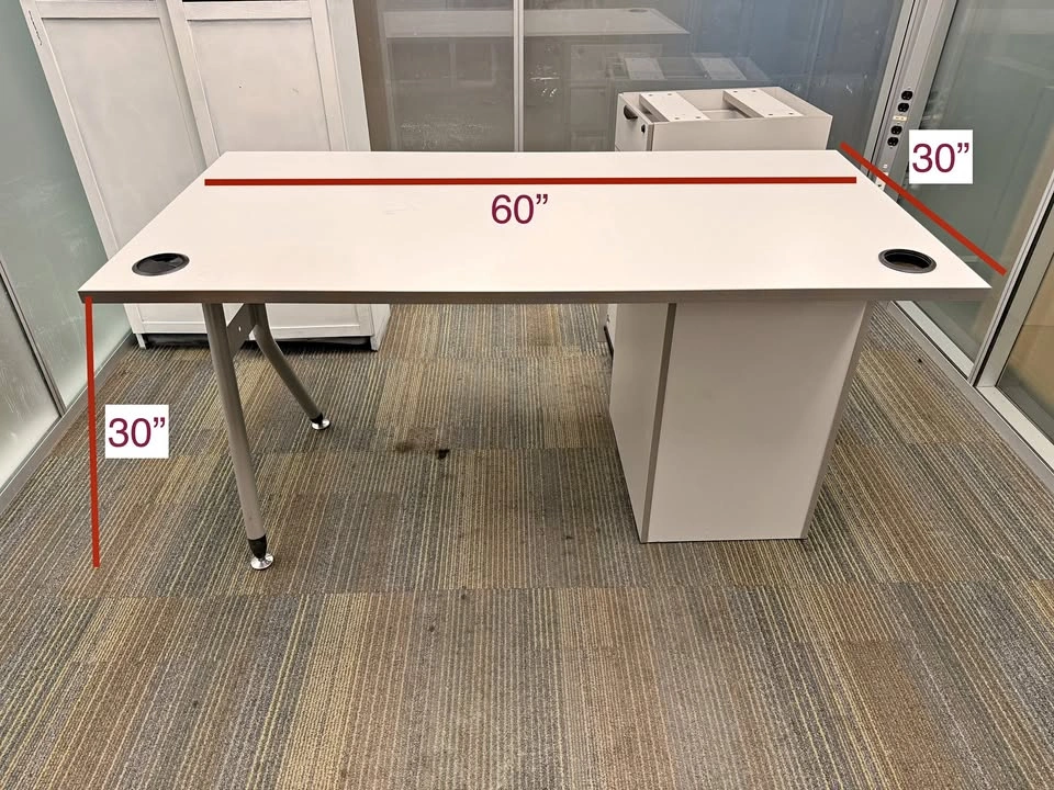 White office desk