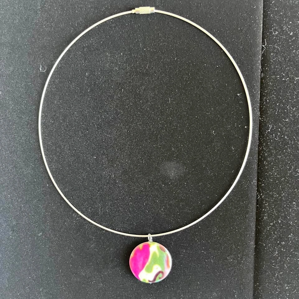 Necklace, Choker with Painted Shell