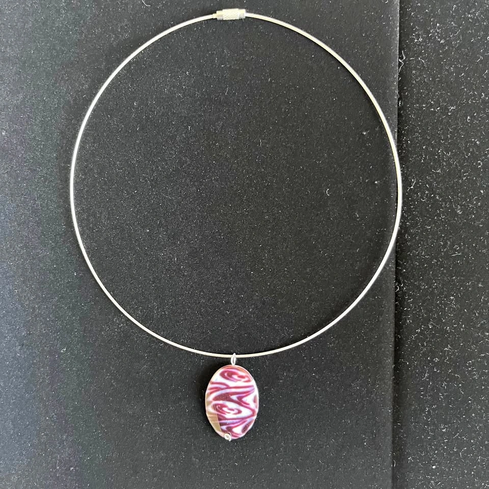 Necklace, Choker with Painted Shell