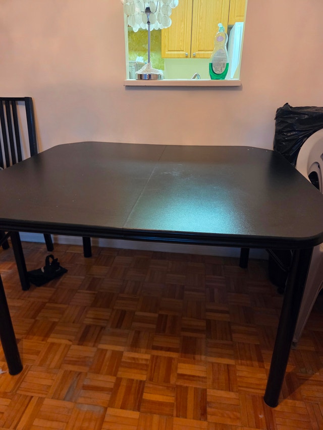 Black Dining Table – 42x48 in – Metal Legs - photo 2