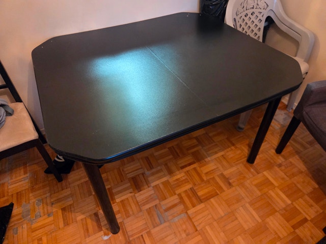 Black Dining Table – 42x48 in – Metal Legs - photo 4