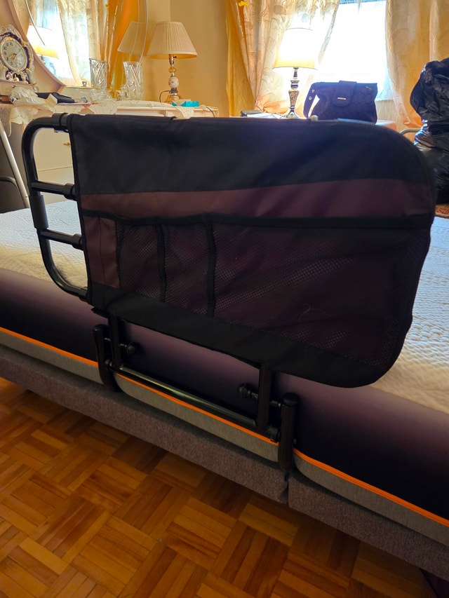Adjustable Bed Assist Rail - Safety Rail with Storage Pocket - photo 2