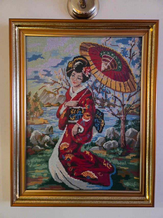 Hand-Embroidered Needlepoint Art – Framed – 4 Pieces - photo 3
