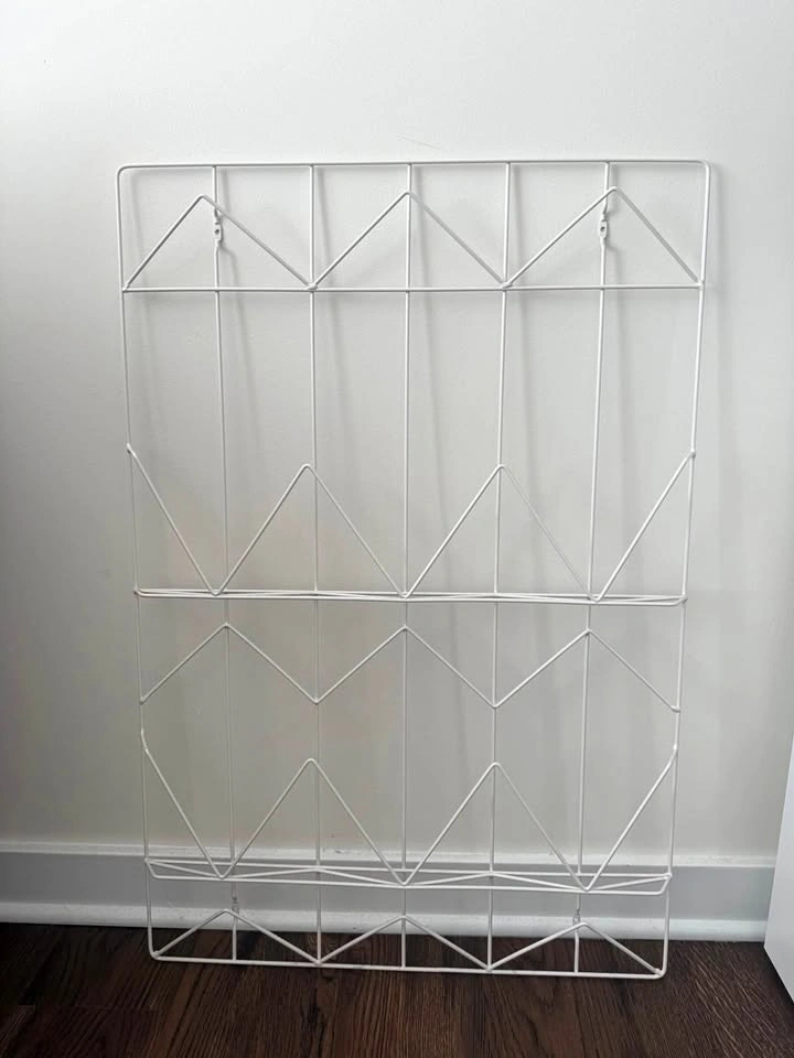 Modern White Wire Wall Hanging Book & Photo Rack