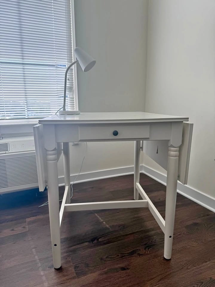 White Drop-Leaf Table