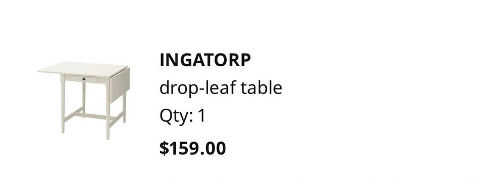 White Drop-Leaf Table - photo 3