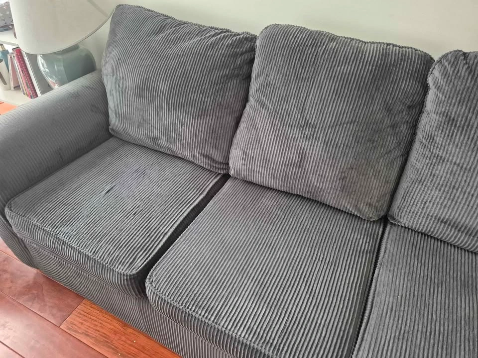 Quality Blue Corduroy Sectional – Very Comfortable & Sturdy - photo 2