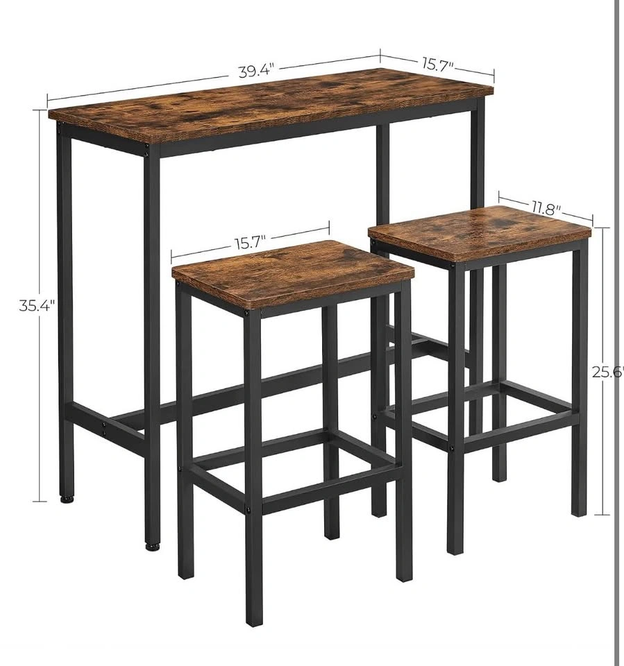 Compact Dining Table Set with 4 Wood Top Chairs - photo 3