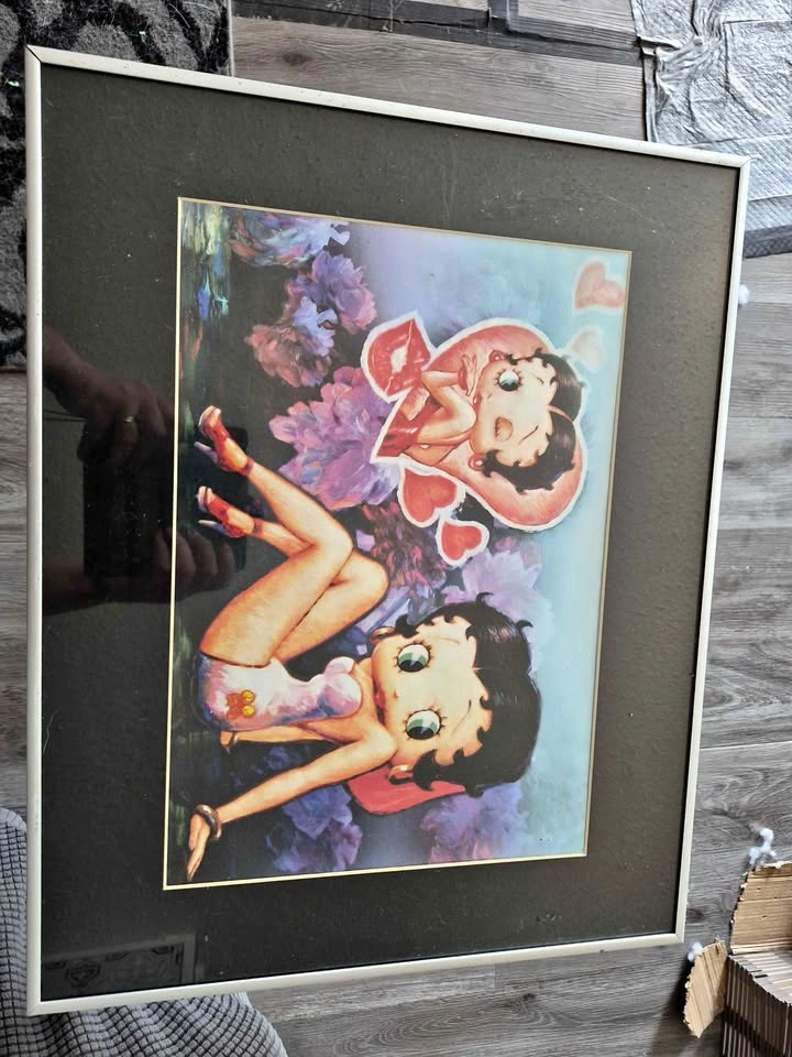 Betty Boop framed drawing 16.5" x 20.5"